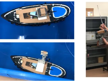 Figure 4.8 experiment process on tugboat ship model
