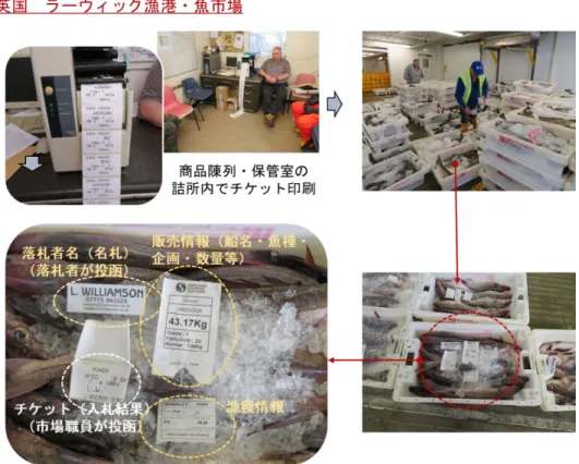 図 3.18  電子せりでのチケットの印刷出力（海外漁港・市場） 