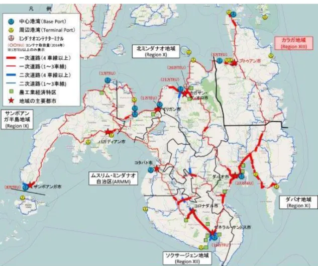 図表 3-8  ミンダナオ島における物流インフラの整備状況 