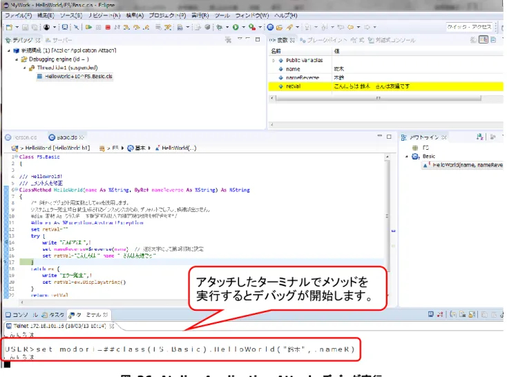 図  26  Atelier Application Attach：デバッグ実行 