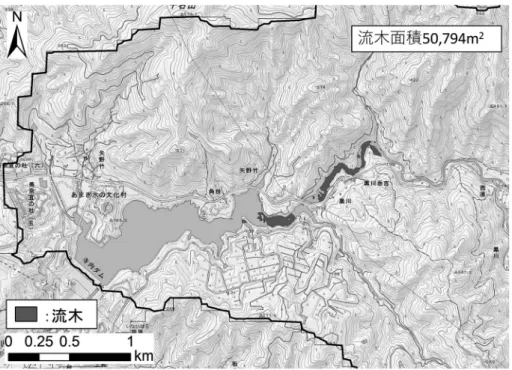 図 8  寺内ダムの流木の分布
