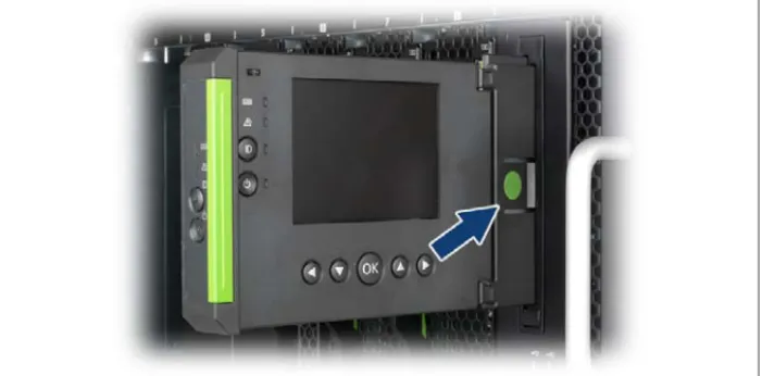 図 12: ServerView Local Service Display（ラックモデル）のロック