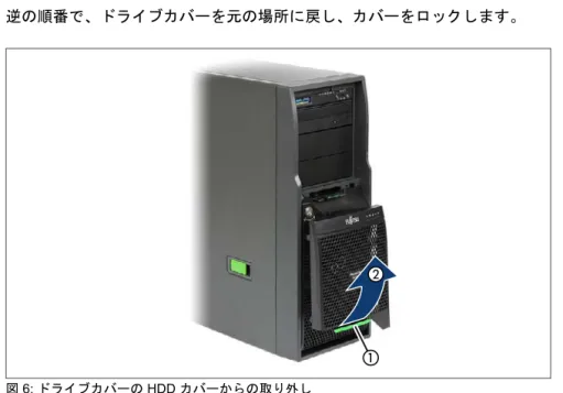 図 6: ドライブカバーの HDD カバーからの取り外し