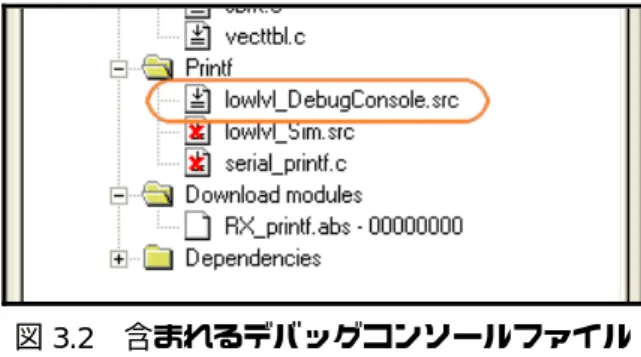 図 3.1  デバッグコンソールプロジェクト構成 