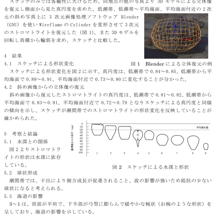 図 2  スケッチによる水深と形状 