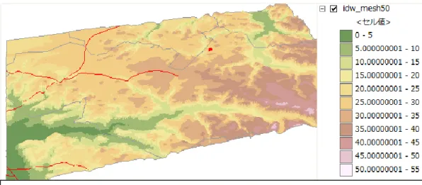 図 2-40  数値地図 50m メッシュ(標高)の千葉東部分の 3 次元表示例 