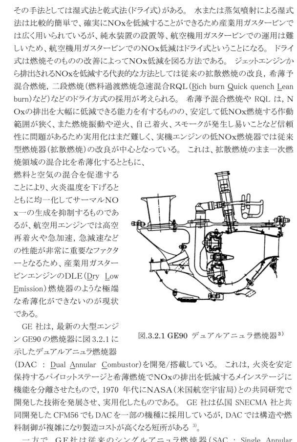 図 .3.2.1 GE90  デュアルアニュラ燃焼器 ３）
