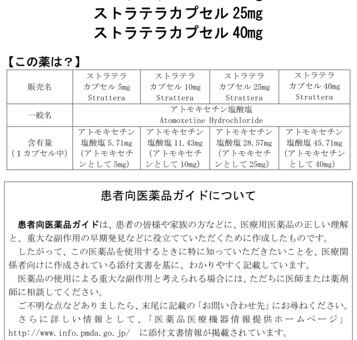 Figure S3 Current version of the Straterra Drug Guide for Patients in Japanese.