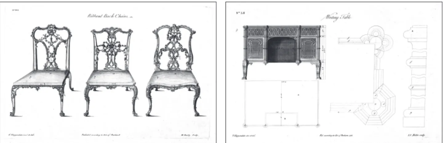 Fig. 1 (Plate 16) Ribband Back Chairs Fig. 2 (Plate 52) Writing Table