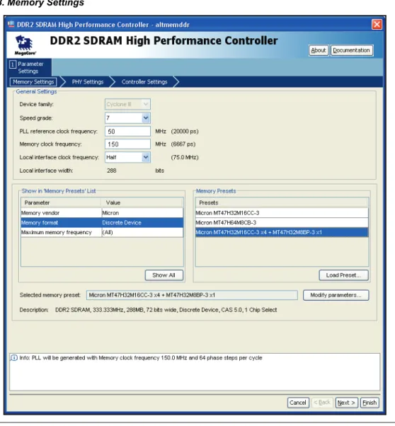 図 3. Memory Settings