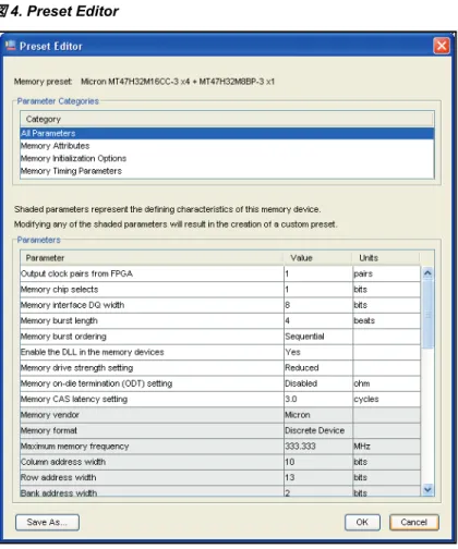 図 4. Preset Editor