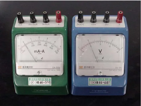 Fig. 1  An ammeter and a voltmeter used in elementary school and  junior high school in Japan
