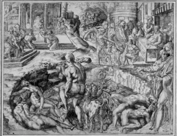 fig. 1  ヴィンチェンツォ・デ・ロッシ《ヘラクレスの泉 の構想》1562 年頃、黒チョーク、ニューヨーク、 クーパー・ヒューイット美術館 inv. 1942-36-1 fig