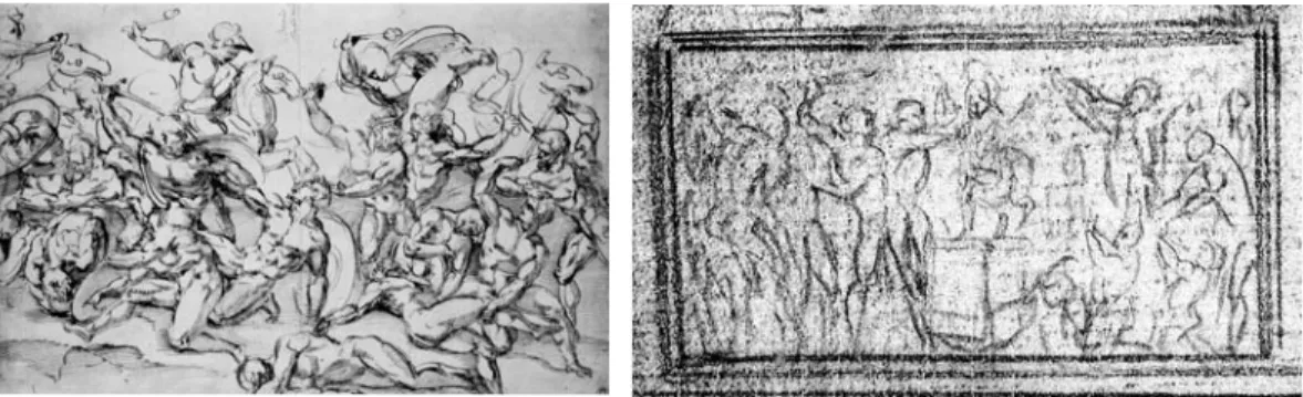 fig. 7  バッチョ・バンディネッリ《戦闘する裸体の兵士たちの習作》ペンと 褐色インク、オックスフォード、クライスト・チャーチ inv. 0090 fig. 8  ヴィンチェンツォ・デ・ロッシ、fig