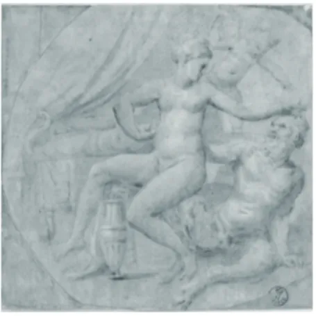 fig. 1  Circle of Raphael, here attributed to Giovanni da  Udine (?), The Punishment of Pan by Venus