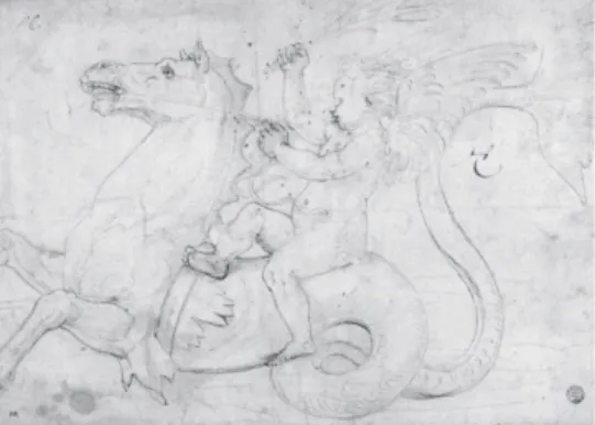 fig. 4  Giulio  Romano, Cupid riding on a marine horse. Pen and  brown ink, Paris, Musée du Louvre, inv