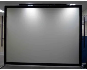Fig. 12: The screen of pCAVE system on which stereoscopic images are projected from behind