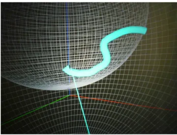Fig. 19: Drawing step of the initial tracer line.The initial tracer line is drawn by the hand (or wand) motion