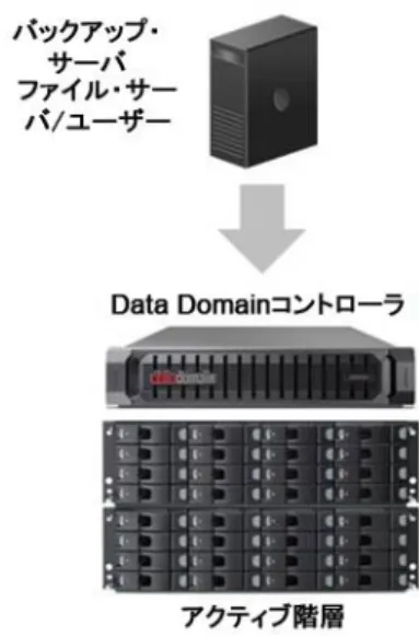 図 2：DD  Archiver で利用される従来の Data  Domain システムの一般的なコンポー ネント