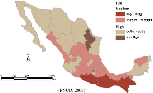 Fig. 1-3 Human development index (HDI) by state, 2004 