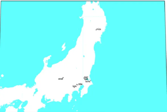 図 11. IGS による日本の GPS 観測局 