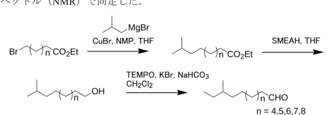 Figure 2.1-1 Synthesis of iso-methyl branched aldehydes. 