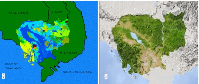 Fig. 1. Meteorological Map of Cambodia and its location 