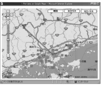 図 7. バリオグラムクラウドと観測地点の関係．