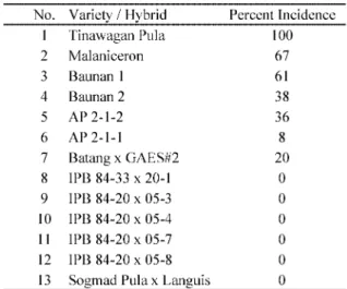 Table 0 Sequence homologies ( ῌ ) of DNA-R, and - ORFs (DNA-R : master-rep protein, DNA-S : coat protein, DNA-M : movement protein) between abaca isolates and among abaca and banana isolatesTable/Incidence of abaca bunchy top disease