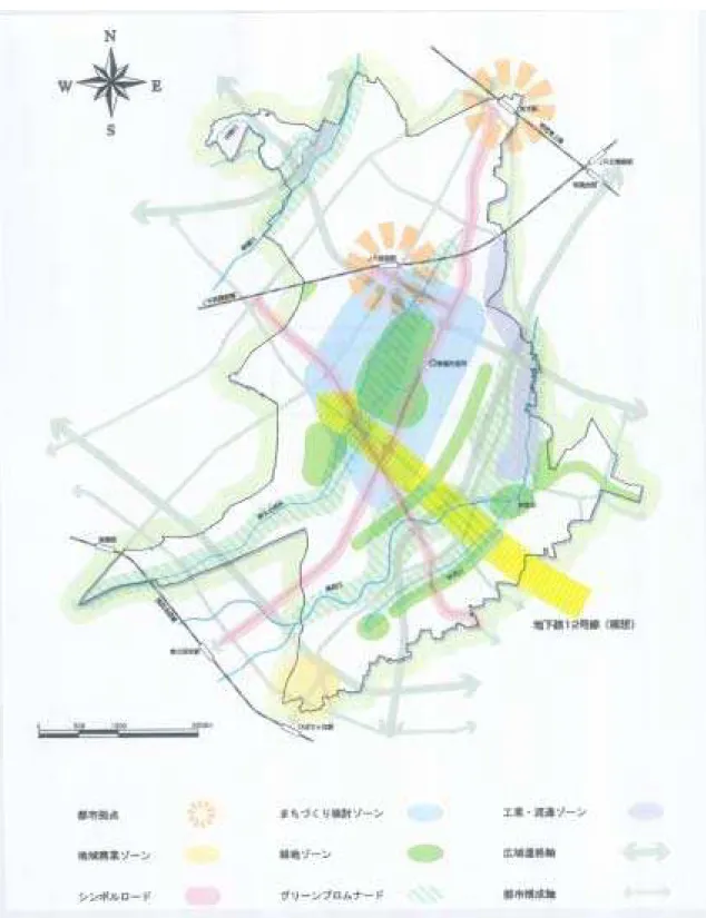 図  ２- ２１  将来都市構造図（新座市） 