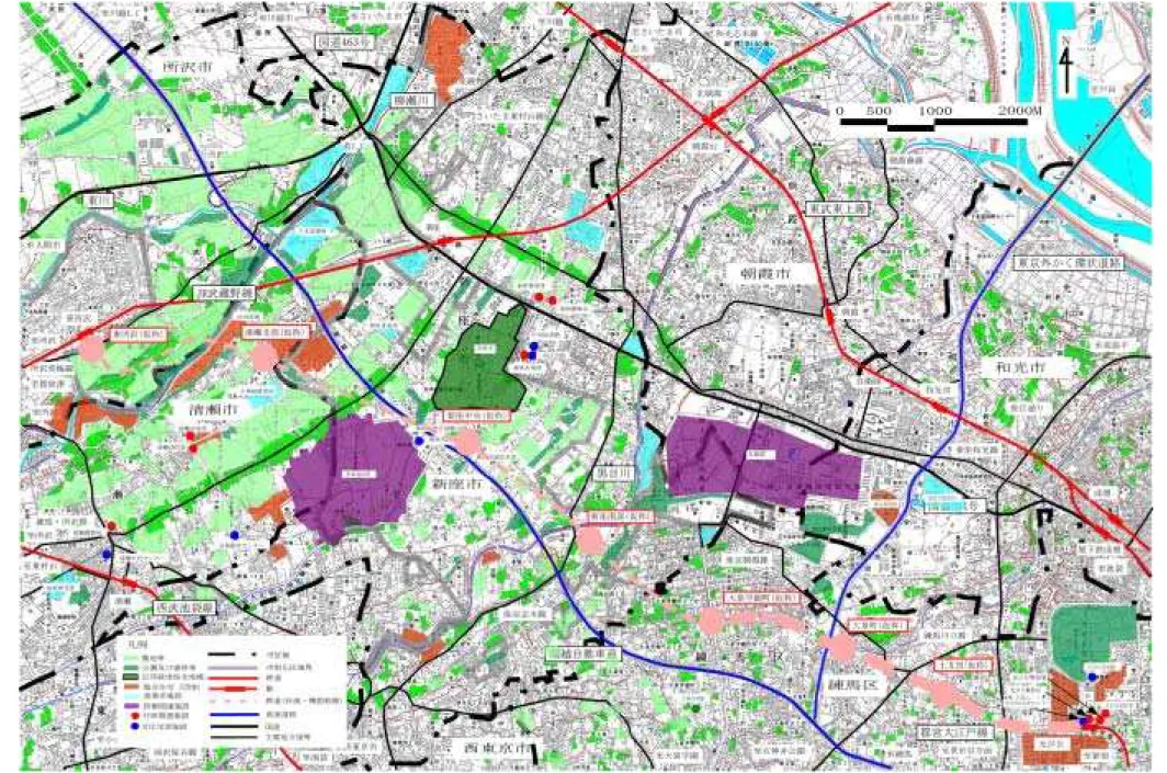 図  ２- １２  沿線地域の土地利用状況 