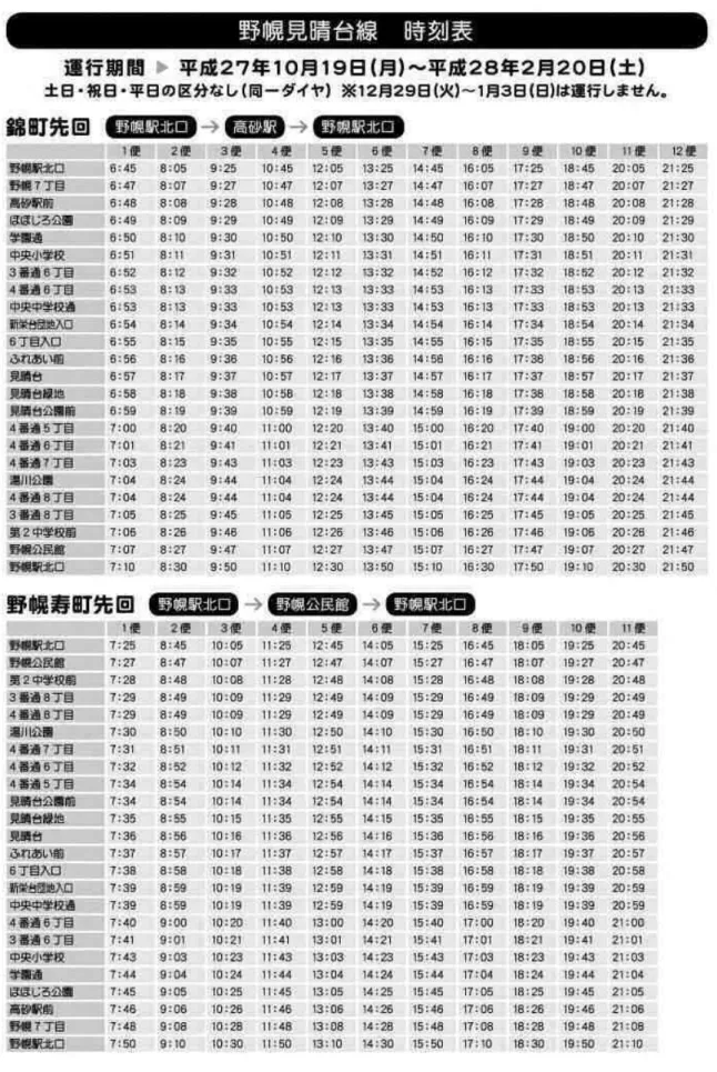 図 3-61  運行ダイヤ 