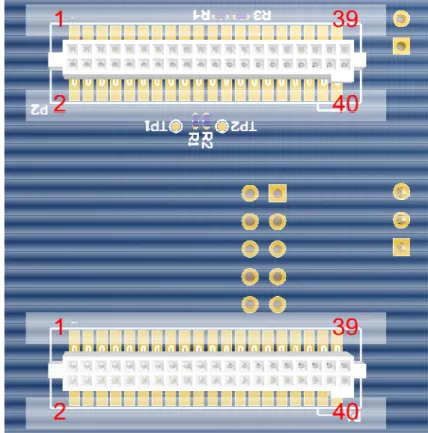 Figure 8: 拡張ボード用コネクタ（P1 及び P2）のピン No.割り当て 