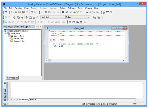 図  15  Visual DSP++ IDE 画面（プロジェクト追加） 