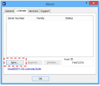 図  4  Manage Licenses ダイアログ 