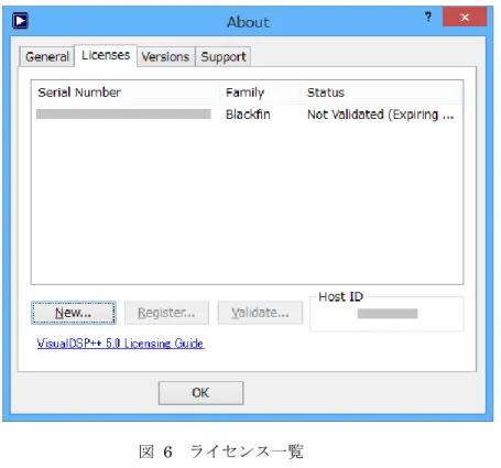 図  6  ライセンス一覧 