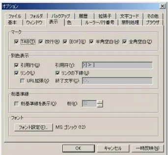 図 11: TeraPad のオプション