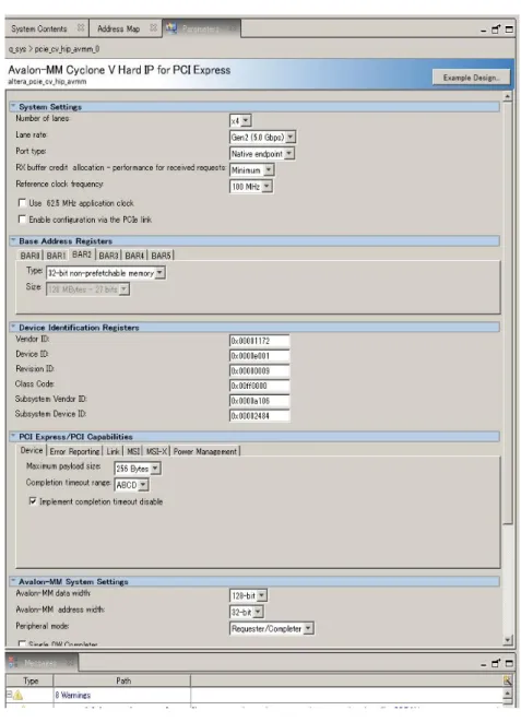 図 2-4．  Avalon-MM Cyclone V Hard IP for PCI Express   