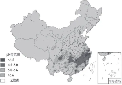 Figure 10. Acid Rain Distribution by Region and Acidity in 2009                 Source: China environmental status report 2009.