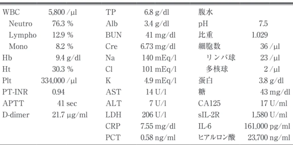 Fig. 2　症例 1　40 倍 HE 染色画像 矢印のように肥厚した新生被膜を認める．