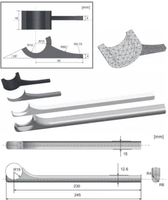 Fig. 4  3D  finite  element  models  of  the  Kudo  type  5  prosthesis