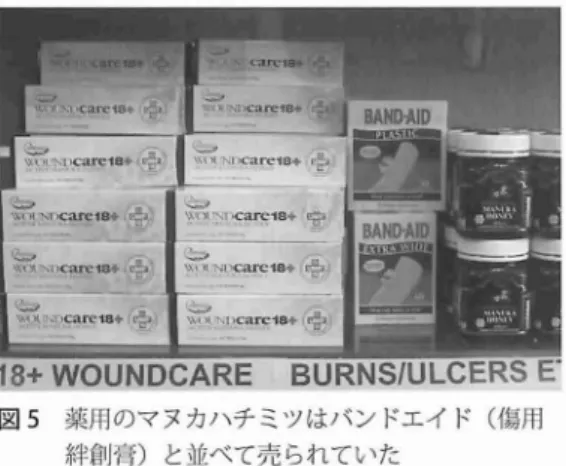 図 4 ハチミツを分離しやすくする装置.挟んだ巣 板の両面から小さな樺を出し入れする プラスチックの棒を差 し込んで結晶構造を崩 し てか ら分離器にかける必要がある.一般のハチ ミツ とは異な り,糖 による高浸透凪 低 pH, 過酸化水素以外のマ ヌカ特異的な抗菌活性を 持つ のが特徴 で ( Mol a n.2002) , この活性 の 強さを UMF ( ユニー ク ･マヌカ ･ファクター) で表示する