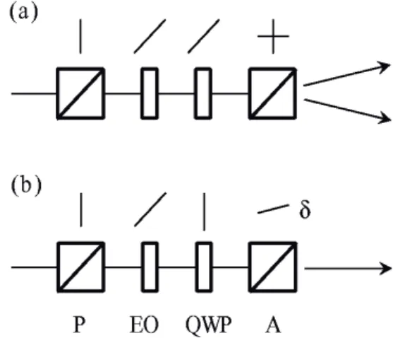 Fig. 1.    The experimental configuration of the optics in (a) the balanced detection and (b) the OHD method
