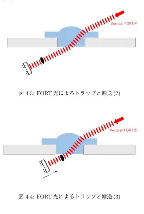 図 4.3: FORT 光によるトラップと輸送 (2)