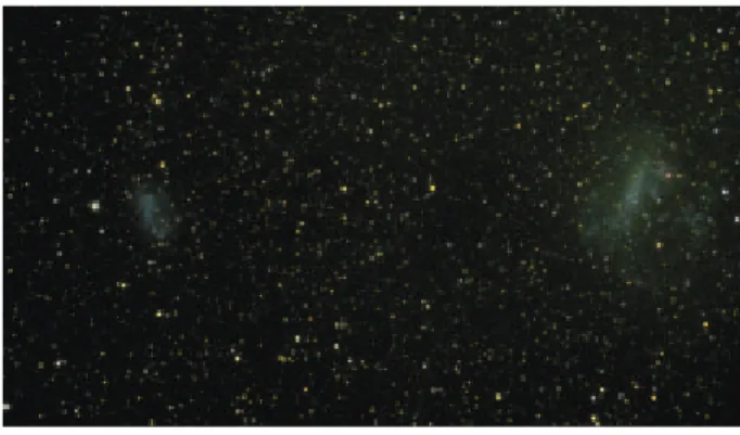 図 1 大マゼラン星雲(右)と小マゼラン星雲