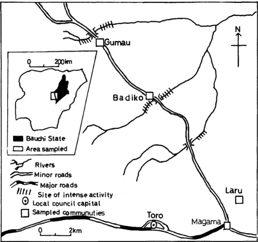 Figure 1  Map of study area:  Gumau District, Bauchi State. 
