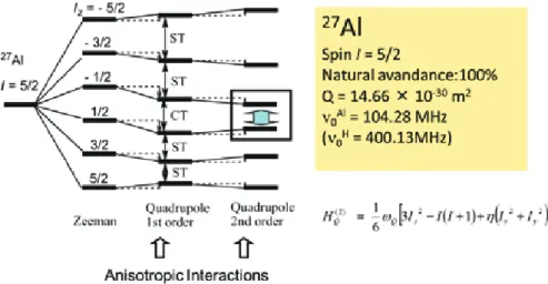 図 1   Schematic diagram of quadrupolar interactions in each state of  27 Al.  