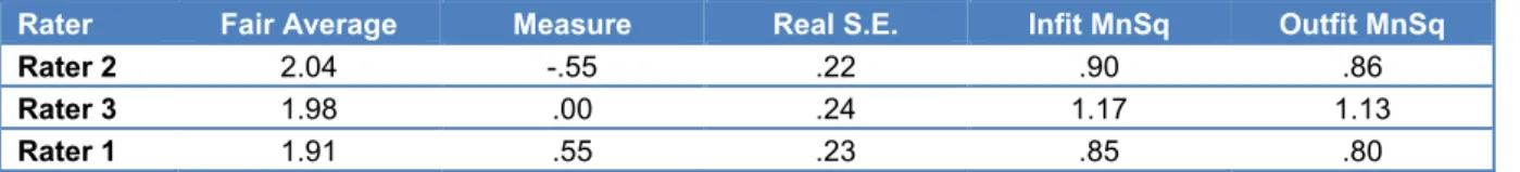 Table 7: Study 1 Rater Measurement Report  