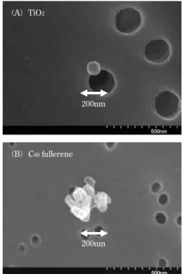 Fig. 2 SEM micrograph of (A) TiO 2  and (B) C 60