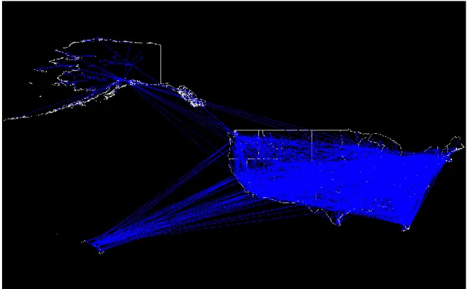 図 3.12  アメリカの航空ネットワーク 